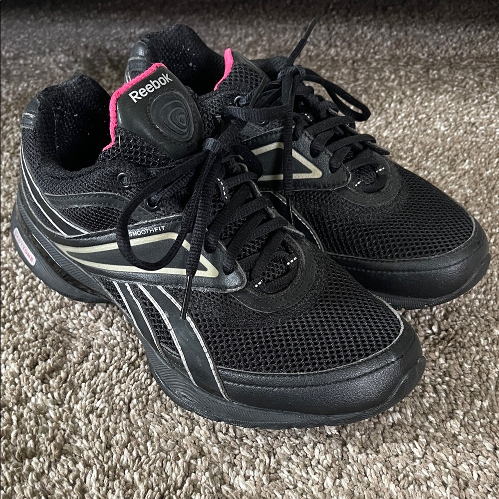 Reebok Women's Black and Pink Athletic Shoes